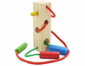 Шнуровка-сортер Брусочек (Мир Деревянных Игрушек, Д390)